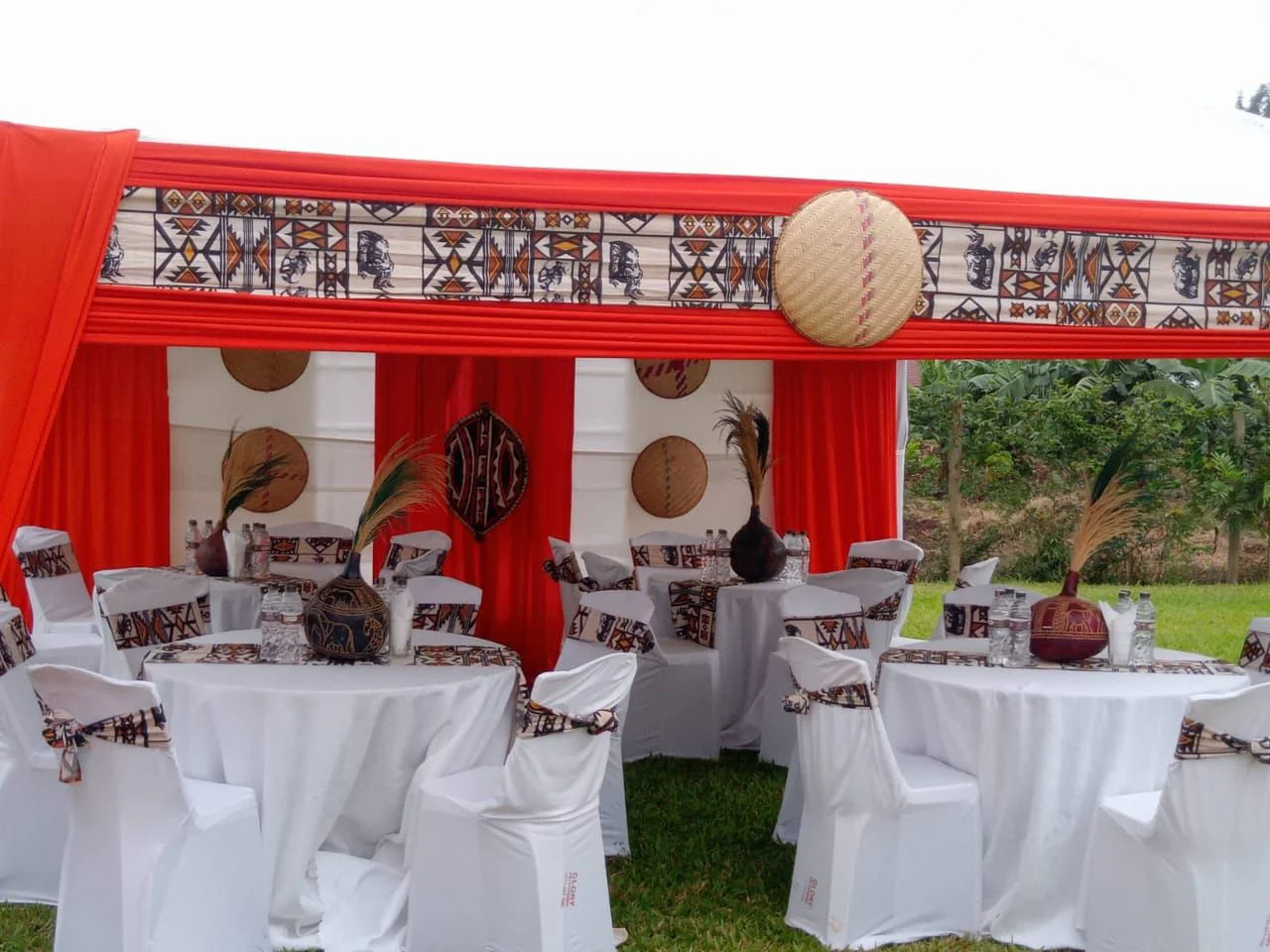Festive African-themed corporate event décor
